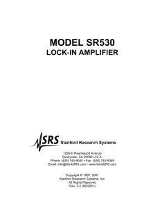 MODEL SR530 LOCK-IN AMPLIFIER