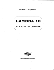 L A M B D A  1 0 INSTRUCTION MANUAL