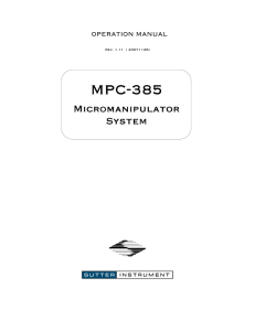 MPC MPC----385 385 Micromanipulator