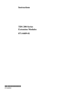 Instructions TDS 200-Series Extension Modules 071-0409-01