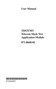 User Manual TDS3TMT Telecom Mask Test Application Module