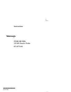 Instructions P2100 100 MHz 1X/10X Passive Probe 071-0774-01