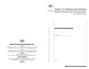 Model 121 Window Discriminator World Precision Instruments, Inc. INSTRUCTION MANUAL