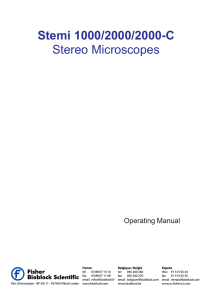 Stemi 1000/2000/2000-C Stereo Microscopes Operating Manual 1