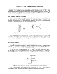 Physics 120 Lab 8: Bipolar Junction Transistors