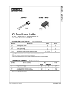 MMBT4401 2N4401 NPN General Pupose Amplifier 2N4401 / MMBT4401