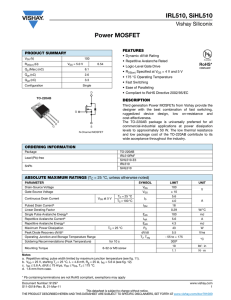 IRL510, SiHL510 Power MOSFET Vishay Siliconix