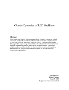 Chaotic Dynamics of RLD Oscillator Abstract