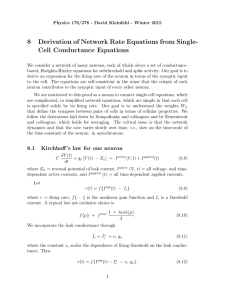 8 Derivation of Network Rate Equations from Single- Cell Conductance Equations