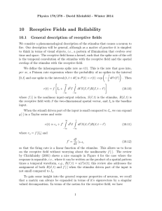 10 Receptive Fields and Reliability 10.1 General description of receptive fields
