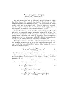 Notes on Regression Analysis Physics 2BL - David Kleinfeld N