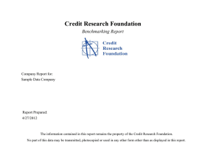Credit Research Foundation Benchmarking Report Company Report for: Sample Data Company