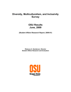 Diversity, Multiculturalism, and Inclusivity Survey  OSU Results