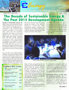Energy Quarterly Newsletter of the CARICOM Energy Programme