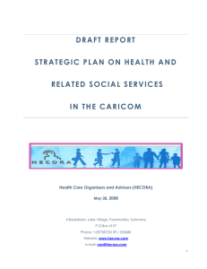DRAFT REPORT STRATEGIC PLAN ON HEALTH AND RELATED SOCIAL SERVICES IN THE CARICOM