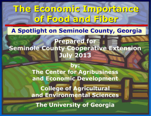 The Economic Importance of Food and Fiber Prepared for Seminole County Cooperative Extension