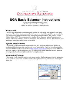 UGA Basic Balancer Instructions