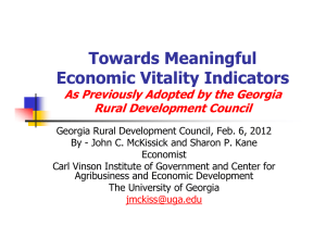 Towards Meaningful Economic Vitality Indicators As Previously Adopted by the Georgia