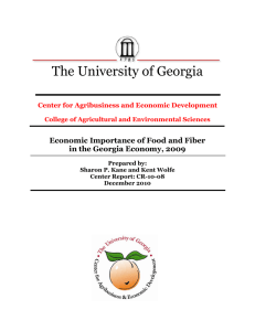 The University of Georgia Economic Importance of Food and Fiber