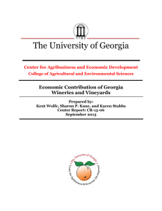 The University of Georgia Economic Contribution of Georgia Wineries and Vineyards