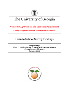 The University of Georgia Farm to School Survey Findings