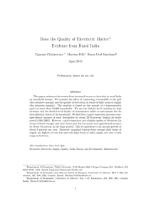 Does the Quality of Electricity Matter? Evidence from Rural India Ujjayant Chakravorty