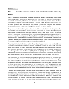 Second-best public transit investment and the implications for congestion and... The  U.S.  Government  Accountability  Office ... CREE 2013 Abstract