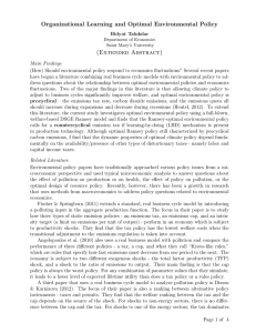 Organizational Learning and Optimal Environmental Policy (Extended Abstract)