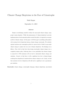Climate Change Skepticism in the Face of Catastrophe Mark Kagan