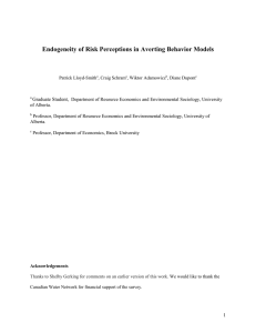 Endogeneity of Risk Perceptions in Averting Behavior Models Graduate Student,