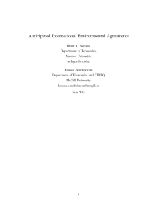 Anticipated International Environmental Agreements