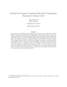 Setting the Standard: Commercial Electricity Consumption Responses to Energy Codes Maya Papineau