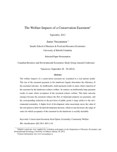 The Welfare Impacts of a Conservation Easement James Vercammen