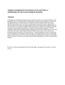 Adaptive management of ecosystem service provision: a Abstract