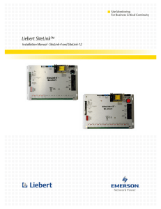 Liebert SiteLink™ Installation Manual - SiteLink-4 and SiteLink-12 Site Monitoring