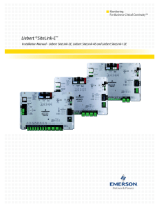 Liebert SiteLink-E Installation Manual - Liebert SiteLink-2E, Liebert SiteLink-4E and Liebert SiteLink-12E Monitoring