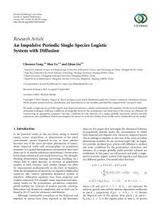 Research Article An Impulsive Periodic Single-Species Logistic System with Diffusion Chenxue Yang,