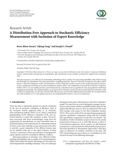 Research Article A Distribution-Free Approach to Stochastic Efficiency Kerry Khoo-Fazari,