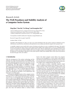 Research Article The Well-Posedness and Stability Analysis of a Computer Series System