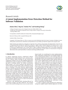 Research Article A Latent Implementation Error Detection Method for Software Validation Jiantao Zhou,