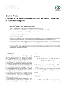 Research Article Common Fixed Point Theorems of New Contractive Conditions Jiang Zhu,