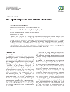 Research Article The Capacity Expansion Path Problem in Networks