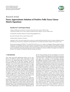 Research Article Fuzzy Approximate Solution of Positive Fully Fuzzy Linear Matrix Equations