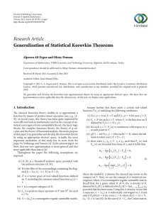 Research Article Generalization of Statistical Korovkin Theorems