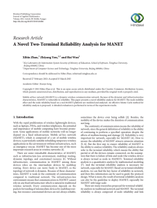 Research Article A Novel Two-Terminal Reliability Analysis for MANET Xibin Zhao, Zhiyang You,