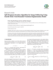 Research Article Split Bregman Iteration Algorithm for Image Deblurring Using