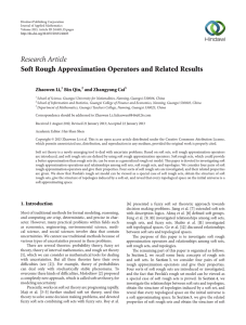 Research Article Soft Rough Approximation Operators and Related Results Zhaowen Li, Bin Qin,