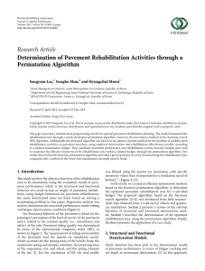 Research Article Determination of Pavement Rehabilitation Activities through a Permutation Algorithm Sangyum Lee,