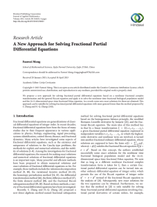 Research Article A New Approach for Solving Fractional Partial Differential Equations Fanwei Meng