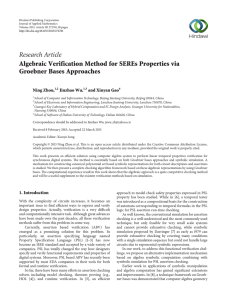 Research Article Algebraic Verification Method for SEREs Properties via Groebner Bases Approaches